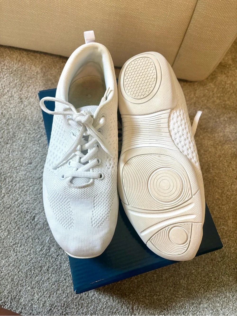 CHEERSHOES White Knit Athletic Cheer Shoes - Comes With Original Drawstring Bag